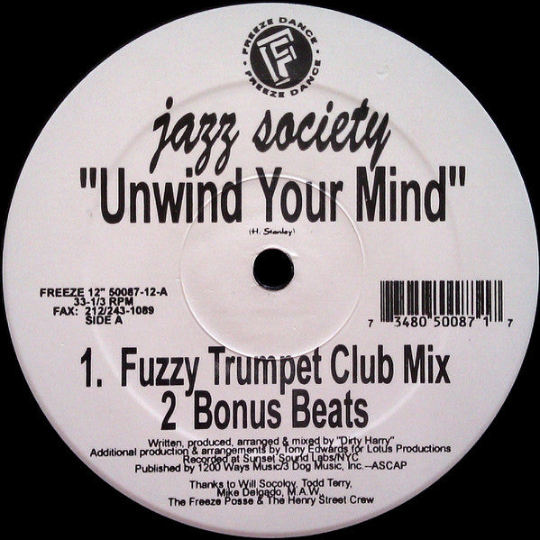 Jazz Society : Unwind Your Mind (12")