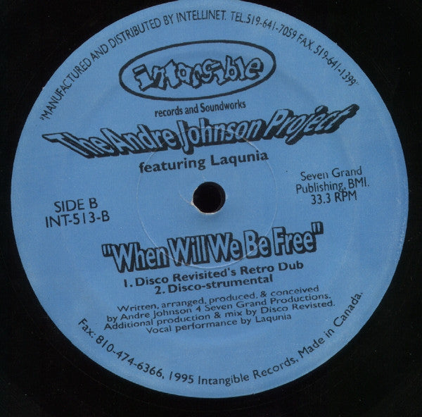 The Andre Johnson Project* Featuring Laqunia : When Will We Be Free (12")