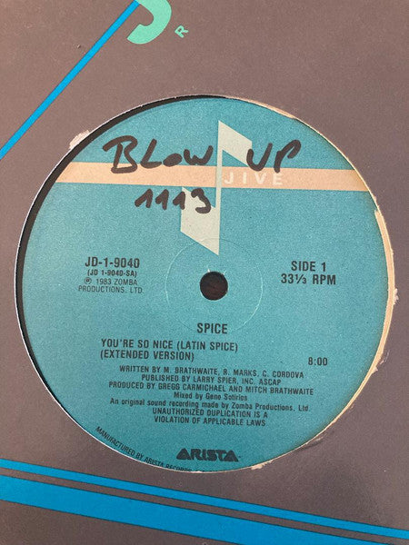 Spice (7) : You're So Nice (Latin Spice) (12")
