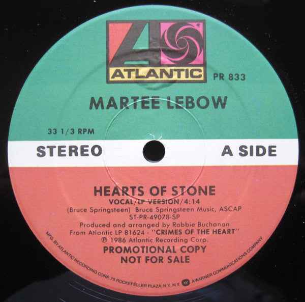 Martee Lebow : Hearts Of Stone (12", Promo)