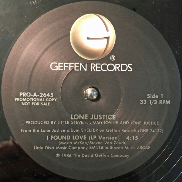 Lone Justice : I Found Love (12", Promo, ARC)