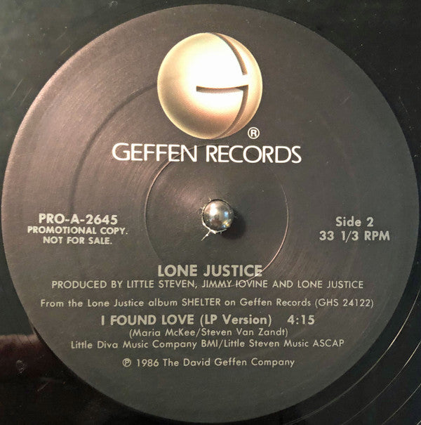 Lone Justice : I Found Love (12", Promo, ARC)