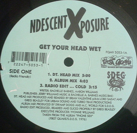 Ndescent Xposure : Get Your Head Wet / Walk Like A Man (12")