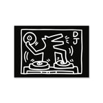 Black / White DJ Dog Magnet Rectangle