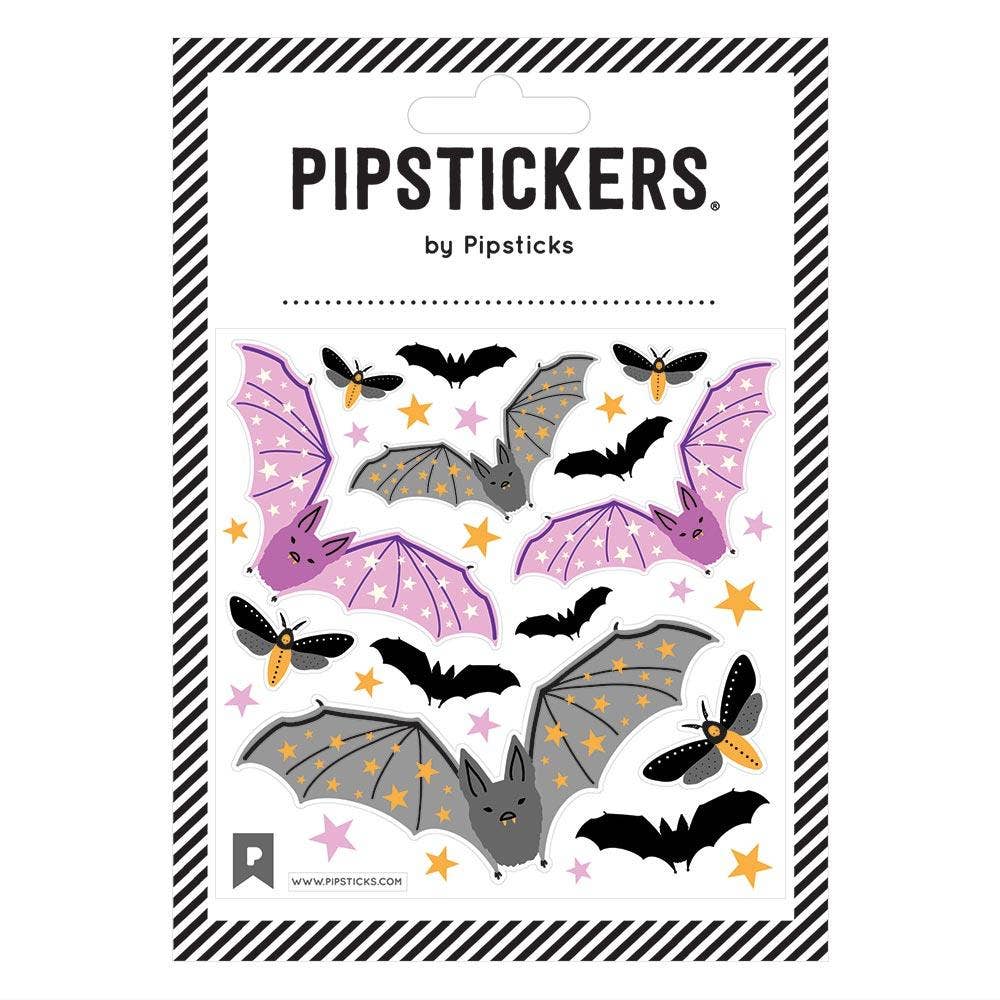 Fuzzy Bats & Moths Sticker Set