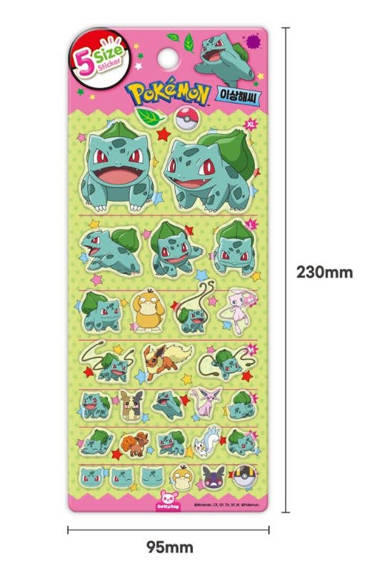 Pokemon 5 Size Sticker Sheet