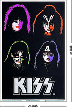 Kiss Four Faces Blacklight Poster - 23" x 35"