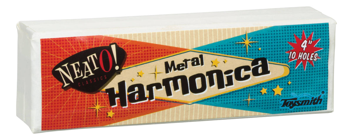 ¡Genial! Armónica de metal de 4" - Clásica retro