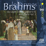 the album cover for Brahms / Norddeutscher Figuralchor / Jorg Straube - Secular Vocal Works 2