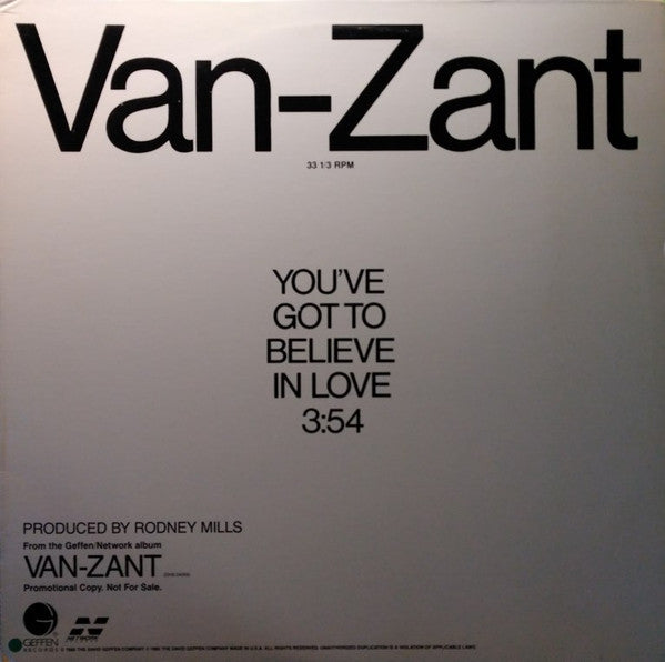 Van-Zant : You've Got To Believe In Love (12", Promo)