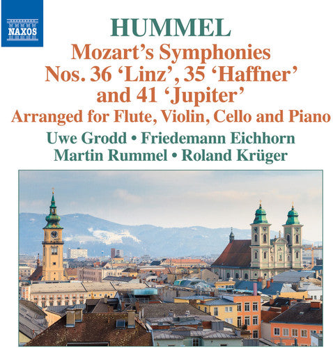 the album cover for Mozart / Grodd / Eichhorn / Rummel / Kruger - Symphonies No. 35 & 36 & 41 - Arranged for Flute