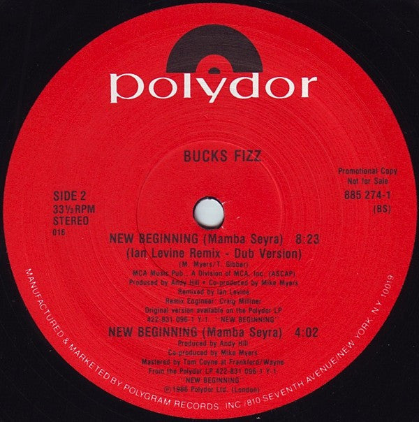 Bucks Fizz : New Beginning (Ian Levine Remix) (12", Single, Promo)