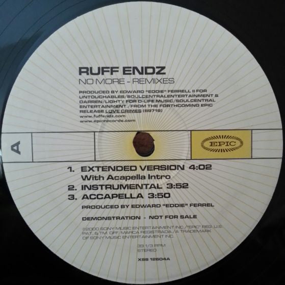 Ruff Endz : No More (Remixes) (12", Promo)