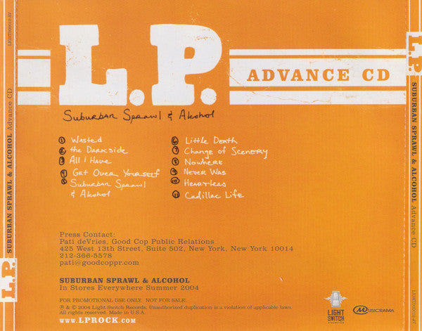 L.P. (3) : Suburban Sprawl & Alcohol (CD, Album, Promo)