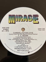 T.S. Monk : Candidate For Love / Can't Keep My Hands To Myself (12", Promo, All)