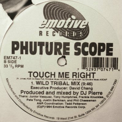 Phuture Scope : What Is House Muzik? / Touch Me Right (12")