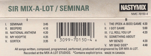 Sir Mix-A-Lot : Seminar (Cass, Album, Dol)