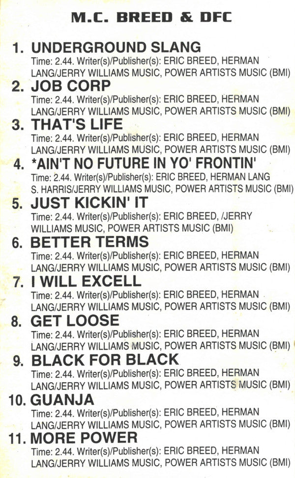 MC Breed & DFC (2) : MC Breed & DFC (Cass, Album)