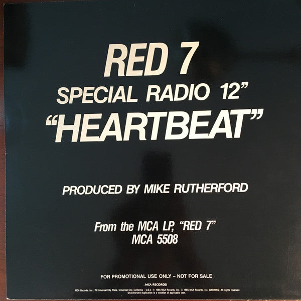 Red 7 : Heartbeat (12", Promo, Red)