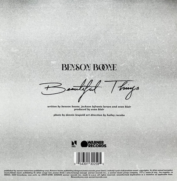 Benson Boone : Beautiful Things (7", Single)