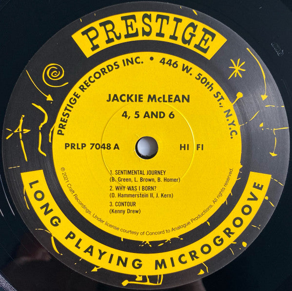 Jackie McLean : 4, 5 And 6 (LP, Album, Mono, Ltd, RE, RP, 180)