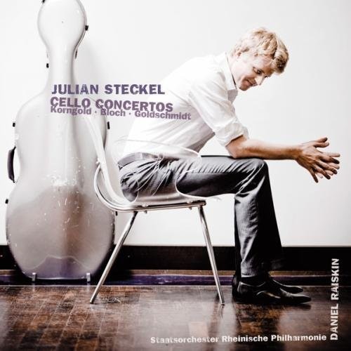 the album cover for Julian Steckel - Korngold / Bloch / Goldschmidt: Cello Concertos