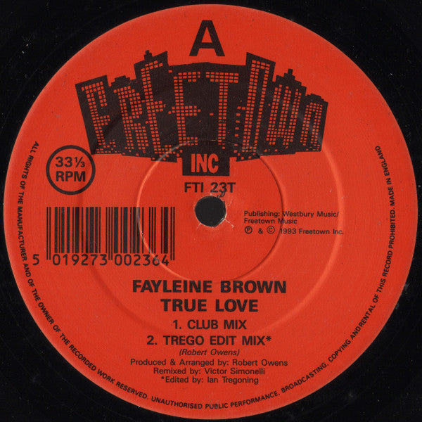 Fayleine Brown : True Love (Remixed) (12")