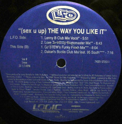 Lyte Funkie Ones : (Sex U Up) The Way You Like It (12")