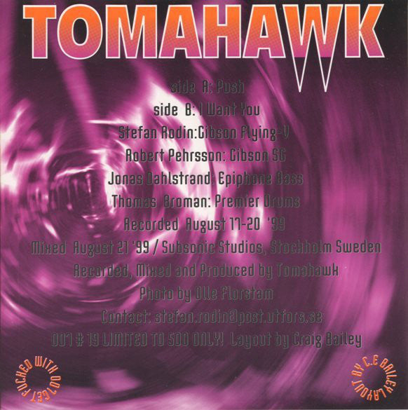 Tomahawk (15) : Push (7", Ltd, Mar)