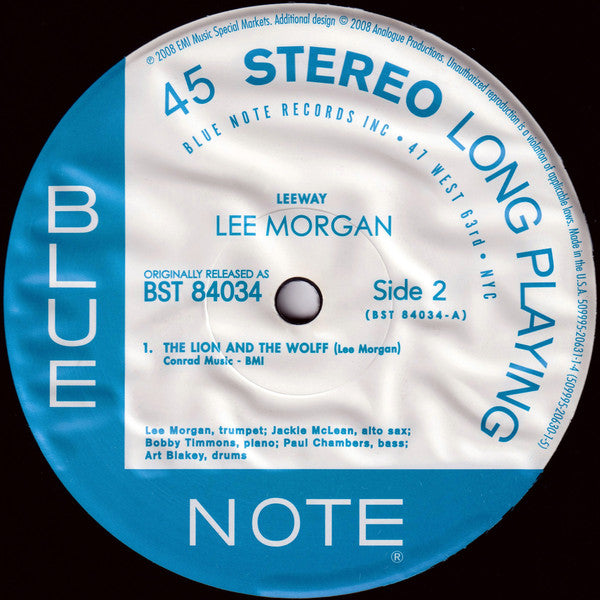 Lee Morgan : Leeway (2x12", Album, Ltd, Num, RE, RM, 180)