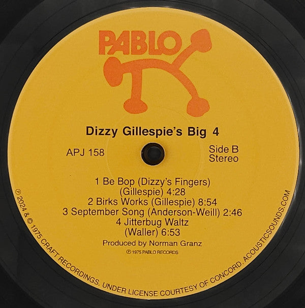 Dizzy Gillespie's Big 4 : Dizzy Gillespie's Big 4 (LP, Album, Ltd, Num, RE, 180)
