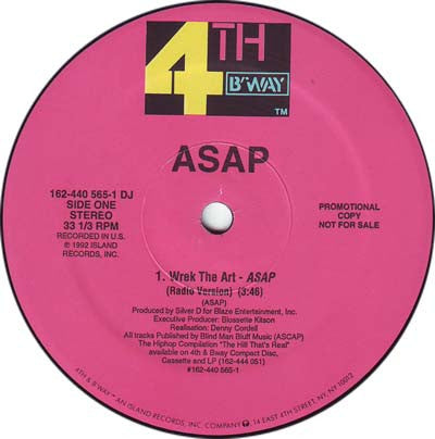 ASAP (2) : Wrek The Art (12", Promo)