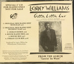 Lenny Williams : Gotta Lotta Luv (CD, Single, Promo)