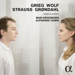 the album cover for Mari Eriksmoen / Cemin,Alphonse - Grieg, Wolf, Strauss & Backer-Grondahl: Lieder & Songs