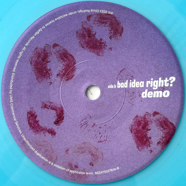 Olivia Rodrigo : Bad Idea Right? (7", Single, Ltd, RE, RP, Blu)
