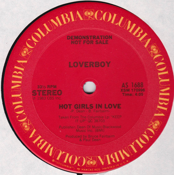 Loverboy : Hot Girls In Love (12", Single, Promo)