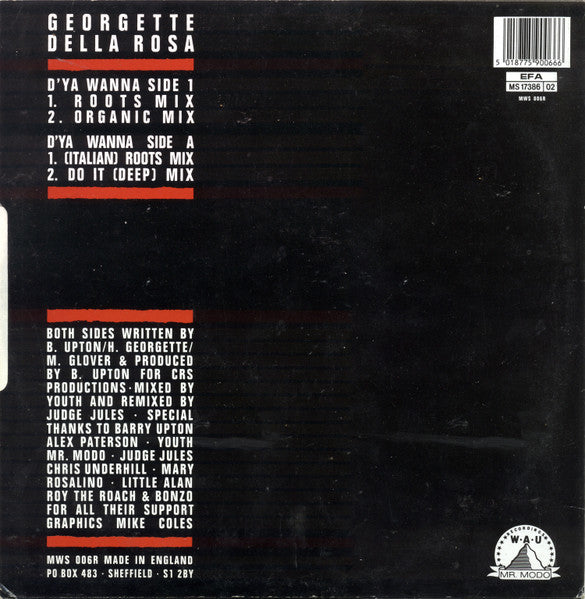 Georgette Della Rosa : D'ya Wanna (Judge Jules Remixes) (12")