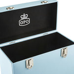 GPO Retro SWB18BLU 12" Vinyl Record Case 35 Count Capacity with Removable Lid - Blue