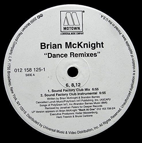 the album cover for Brian Mcknight - 6 8 12 Inches