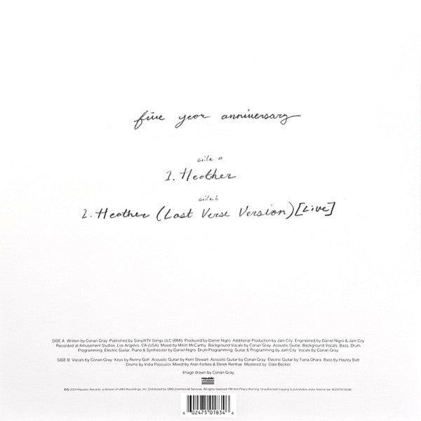 Conan Gray : Heather (12", Single, Ltd, Bla)