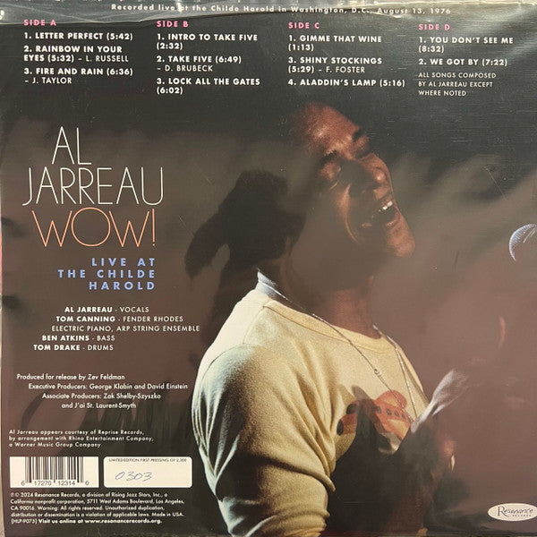 Al Jarreau : Wow! (Live At The Childe Harold) (2xLP, RSD, Ltd, Num, Gat)
