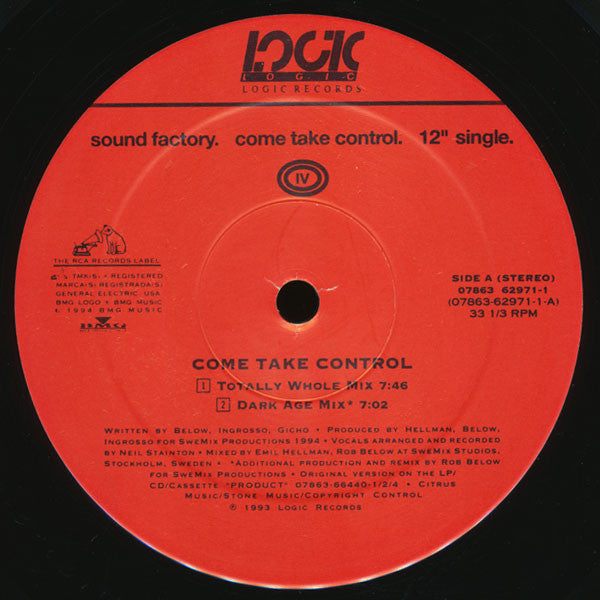 Sound Factory* : Come Take Control (12", Single)