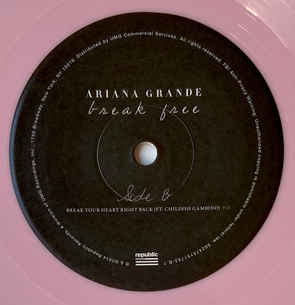 Ariana Grande : Break Free (7", Single, Ltd, Pin)
