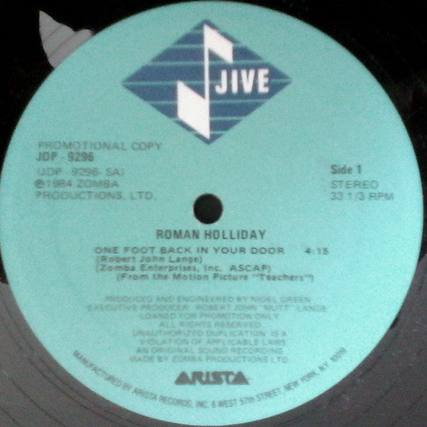 Roman Holliday : One Foot Back In Your Door (12", Single, Promo)