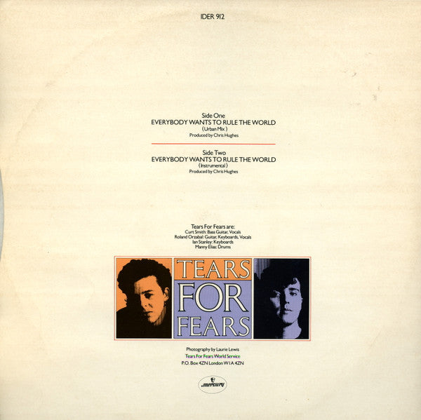 Tears For Fears : Everybody Wants To Rule The World (Urban Mix) (12", Single)