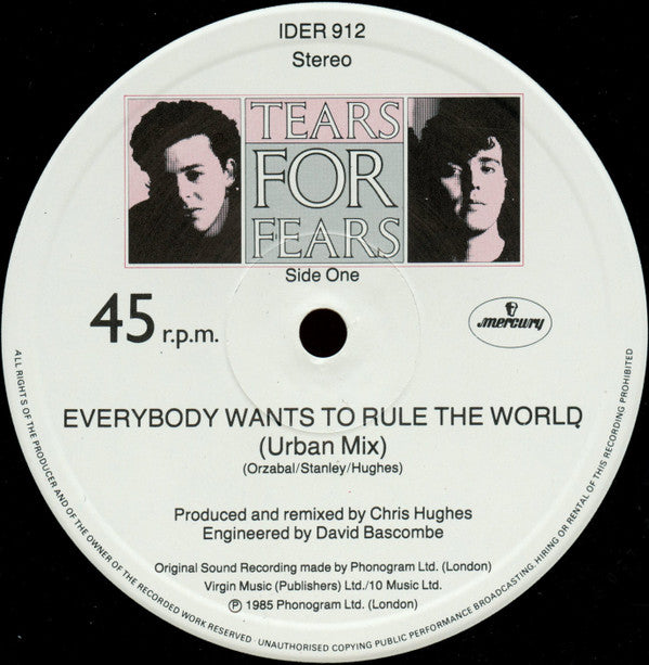 Tears For Fears : Everybody Wants To Rule The World (Urban Mix) (12", Single)