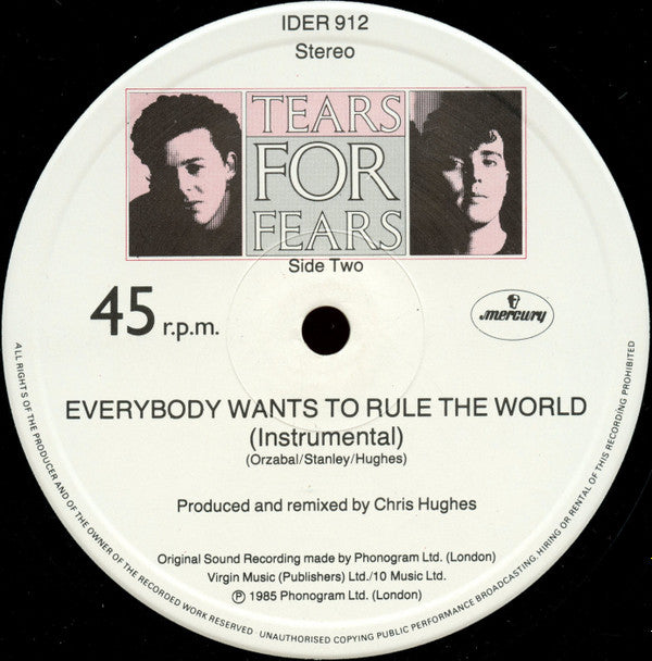 Tears For Fears : Everybody Wants To Rule The World (Urban Mix) (12", Single)