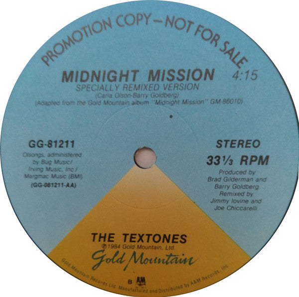The Textones : Midnight Mission (12", Single, Promo)