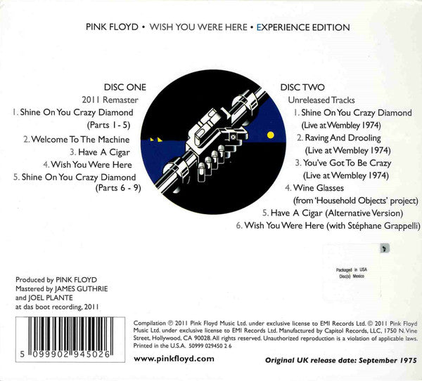 Pink Floyd : Wish You Were Here • Experience Edition (CD, Album, RE, RM + CD, Album +Ex)