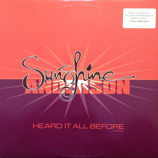 Sunshine Anderson : Heard It All Before (12", Single)